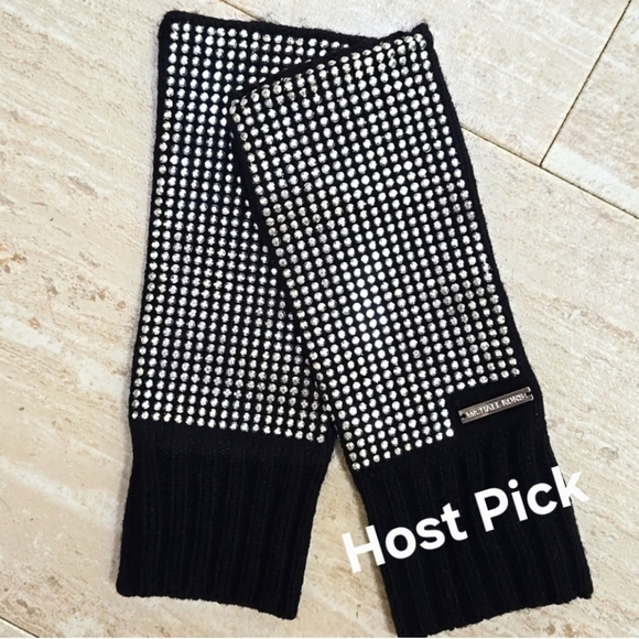MICHAEL Michael Kors Accessories - MICHAEL Michael Kors Black Silver Studded Fingerless Gloves